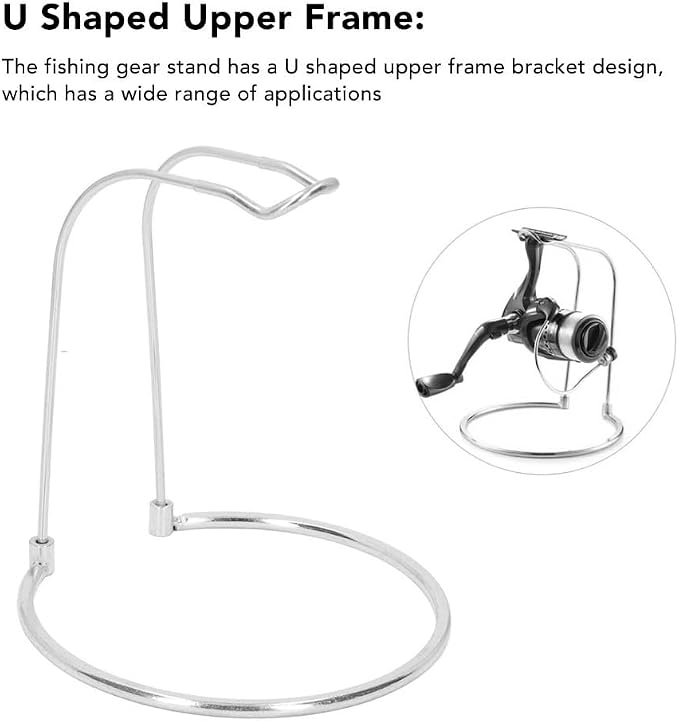 Stainless Steel Fishing Reel Rack - Portable Rod Holder Stand for Display & Storage Reel Bracket, 16.5x14.5x3cm(Silver)