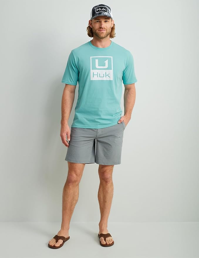 HUK Mens Performance Fishing Logo Tee, Short Sleeve T-Shirt for Men
