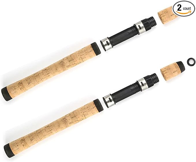 TEAMWILL 2PACKS Spinning Fishing Rod Building Repair Composite Cork Handle Grip and Reel Seat