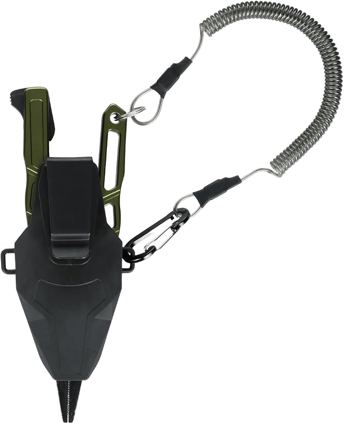 Line Cutterz Elite Saltwater Fishing Pliers, Patented Ceramic Braid and Line Cutter, Hook Remover, Sheath and Lanyard | Integrated Ceramic Blade Cutting Slot In Handle