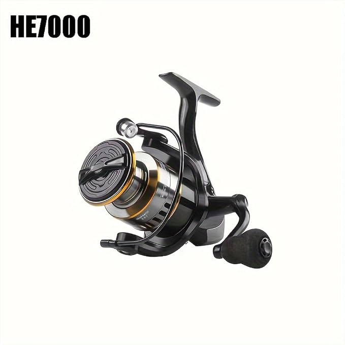 HE6000-7000 Spinning Reel, Saltwater Freshwater Spinning Fishing Reel，Metal Cup and Metal Rocker Arm, 5.2:1 Gear Ratio, Smooth and Sensitive, Fishing Reel for Freshwater Saltwater