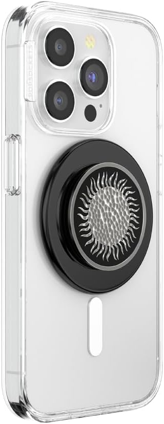 PopSockets Phone Grip for MagSafe, Magnetic Holder, Phone Stand, Black - Hammered Sun Black