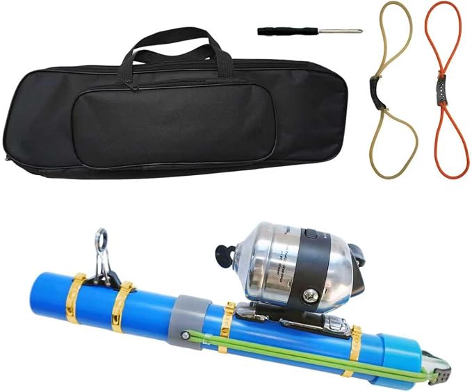 Portable Fishing Catapult Rod, Durable & Lightweight Telescopic Lure & Bait Launcher for Saltwater & Freshwater, High Elasticity Casting Tool, Professional New Model Travel Fishing Gear