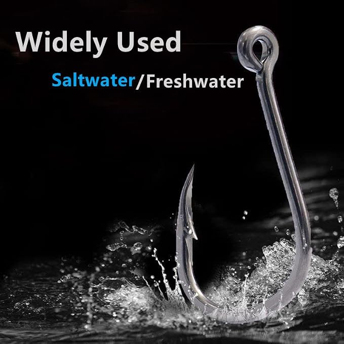 310Pcs/Box （22# ...15# 10# Fishing Hook, Forged Steel/Barded Design, 8 Sizes Universal Octopus Fishing Hooks Set， Sharp/High Carbon/Hook Eye, Suitable Sizes in Freshwater Saltwater