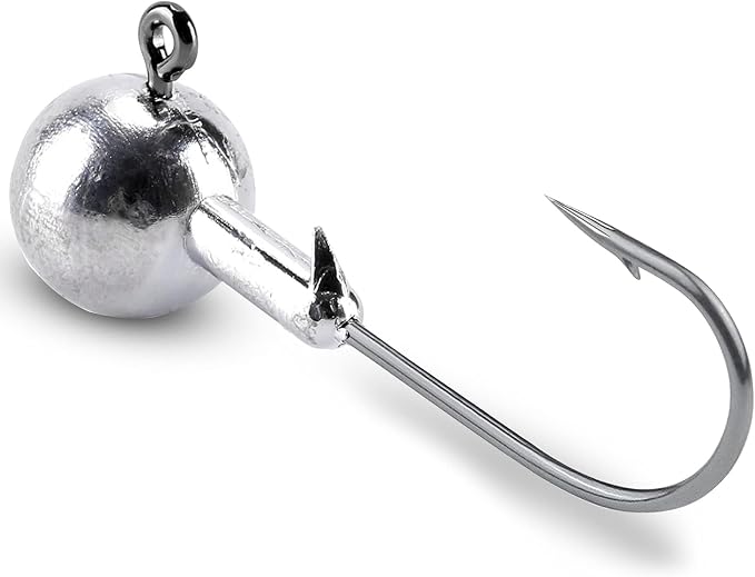 Atibin Barb Saltwater Jig Head Hook Bass Freshwater Jigs Hook Lead Round Ball Fishing Jig Lead Tackle Sharp