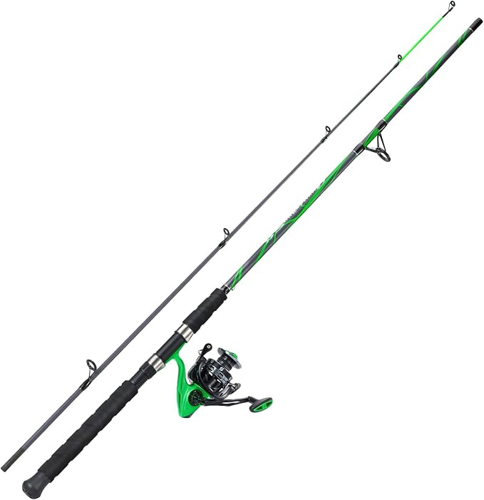 Sougayilang Progressive Glass Fishing Rods Combo with Spinning Reel Strong 100% Phenolic Glass Blanks 2Pcs Pole-7'0" with 4000 Size Reel