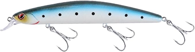 LITTMA California Surf Fishing Lures Saltwater Jerkbait Crankbait Surf Minnow 110/125 - Metallic Sardine Super Glow & Pearl Pink Belly Glow Lures for Halibut & Striper Fishing