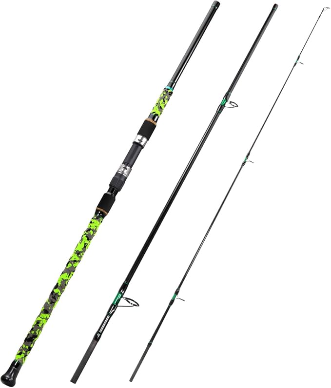Sougayilang Surf Spinning Fishing Rod Carbon Travel Surf Rod M/MH 3 Piece Spinning Fishing Rod 9'/10'/11'/12'