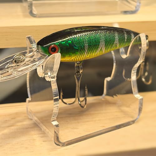 Fishing Lure Display Lure 13 Pack Stand LED Storage collectable Fishing Bedroom Decor Fishing Lure Display case led Display case collectable Fishing Room Decor