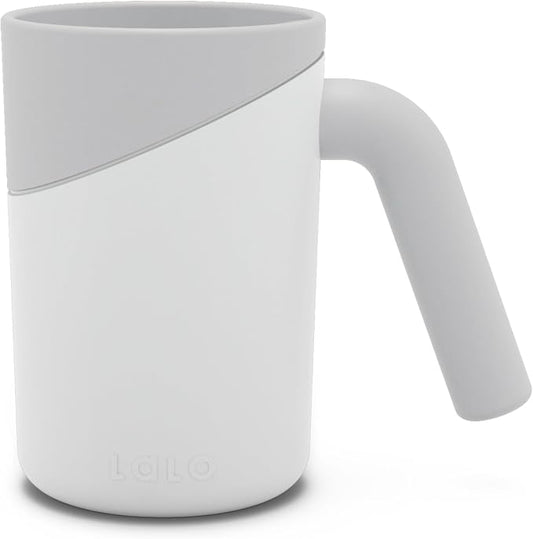 Lalo Bath Rinse Cup - Handle for Easy Grip, Tear-Free Baby Bathing, Flexible Lip, Soft Edge, Lightweight Bath Cup For Rinsing Hair and Body - Coconut