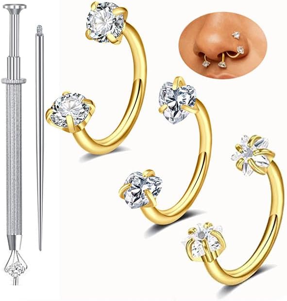 QWALIT Piercing Taper Threadless Insertion Tool - Titanium Labret Pin 16g, 18g, 20g