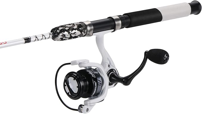 Sougayilang Spinning Reel and 2-Piece Fishing Rod Combo, Durable Graphite & Fiberglass Rod, Split-Grip Cork Handle,Right/Left Handle Position
