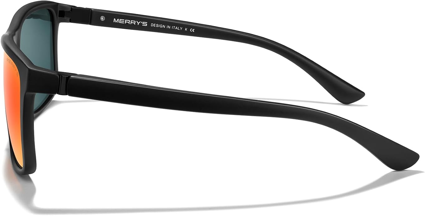 MERRY'S Rectangular Polarized Sports Sunglasses for Men Women Cycling Driving Fishing UV400 Protection S8225