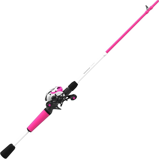 Zebco Roam Baitcast Reel and Fishing Rod Combo, 6-Foot 6-Inch 2-Piece Fiberglass Fishing Pole with Split-Grip MaxTac Rod Handle, Lightweight Graphite Frame, Right-Hand Retrieve