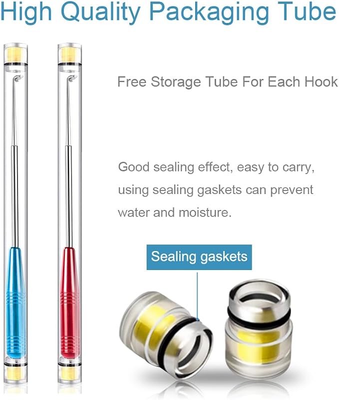Fish Hook Remover Tool, 4 Pack Fishing Hook Quick Removal Devices with Storage Tube, Security Hook Extractor Equipment, Fishing Gear Dehooker Tools for Adult