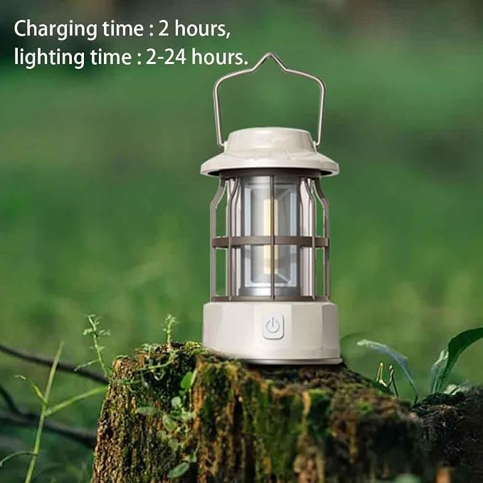 Rechargeable Lantern , Adjustable Waterproof Emergency Light , Ideal for Outdoor Survival, Fishing, Hurricanes, and Adventures，Portable Waterproof Camping Light,Lantern, Camping Lantern(White)