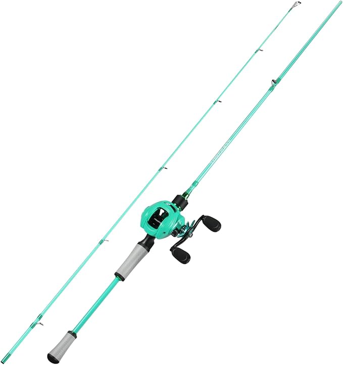 One Bass Fishing Rod Reel Combo, Baitcasting Fishing Pole with Graphite 2Pc Blanks