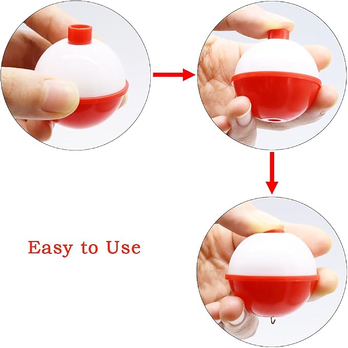 60 PCS Fishing Floats,Hard ABS Fishing Bobber Bulk,Push Button Round Buoy Floats for Fishing Tackle Accessories,1/1.5 Inch