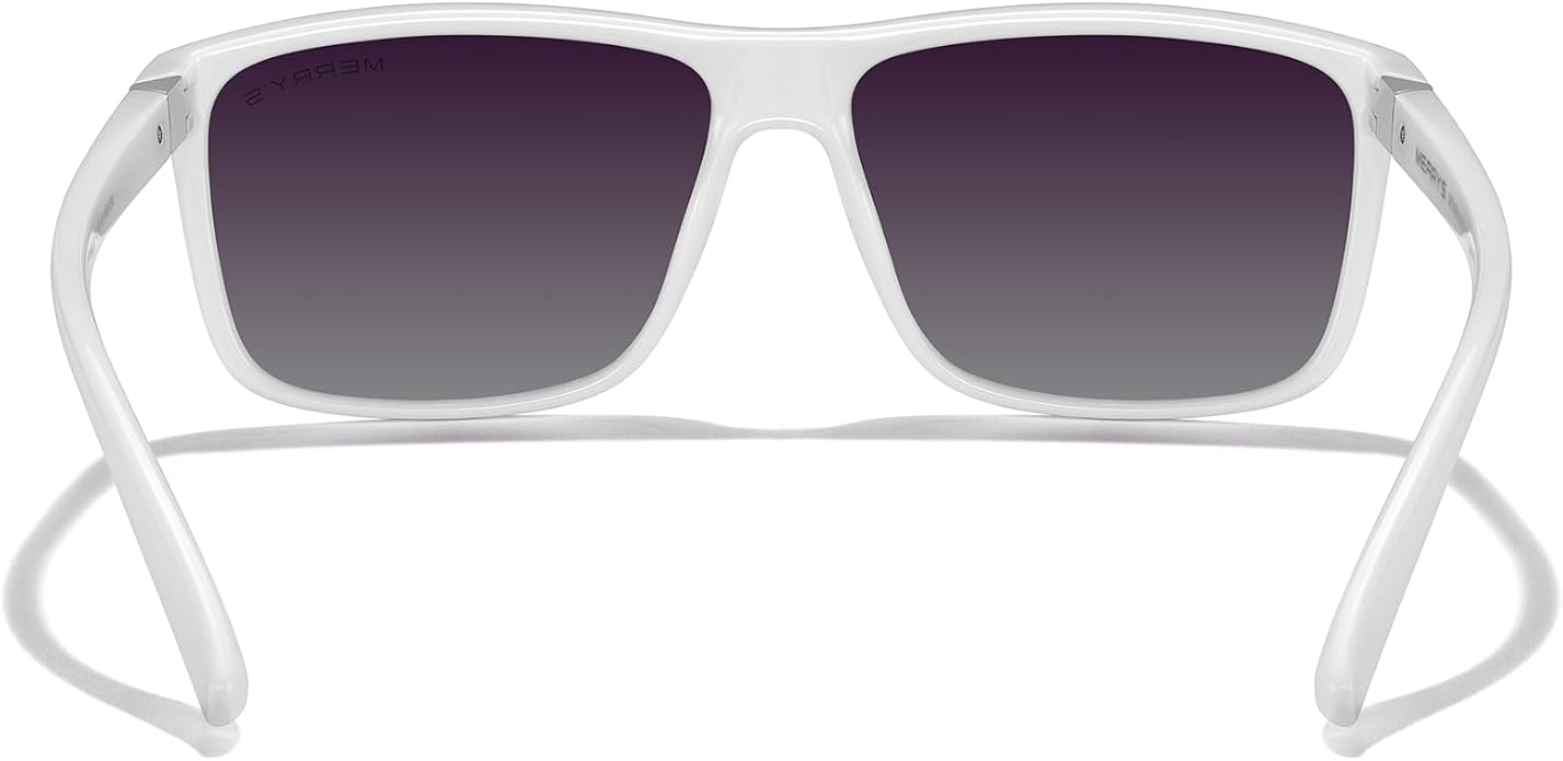 MERRY'S Rectangular Polarized Sports Sunglasses for Men Women Cycling Driving Fishing UV400 Protection S8225