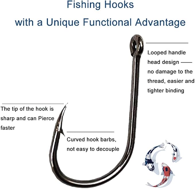 300PCS Small High-Carbon Steel Barbed Fishing Hooks,Hole,10 Sizes | Small High-Carbon Steel Barbed Fishing Hooks with Holes, 10 Specifications of Fishing Hooks, Portable Boxed Hooks
