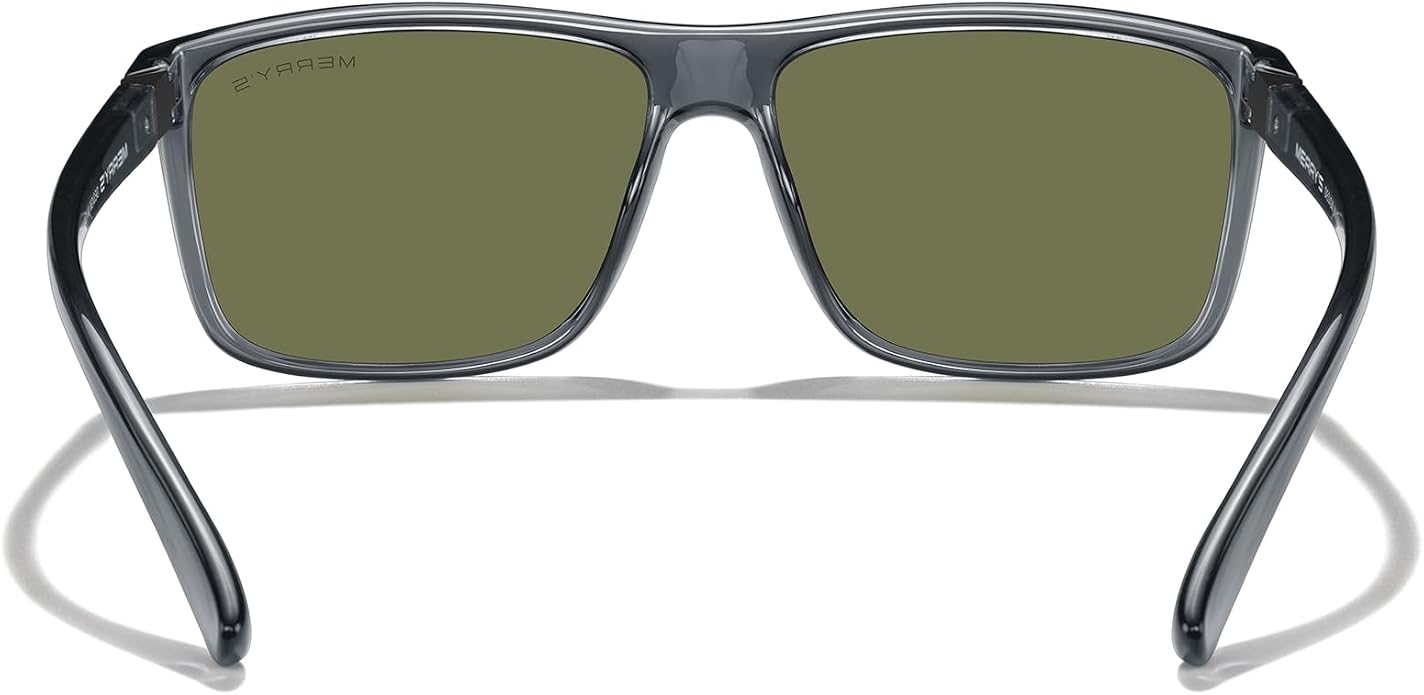 MERRY'S Rectangular Polarized Sports Sunglasses for Men Women Cycling Driving Fishing UV400 Protection S8225
