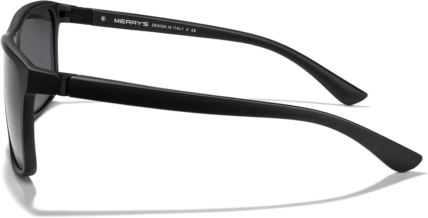 MERRY'S Rectangular Polarized Sports Sunglasses for Men Women Cycling Driving Fishing UV400 Protection S8225