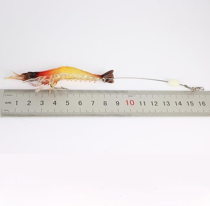Goture Soft Shrimp Lures Fishing Saltwater Luminous Shrimp Bait Set Fishing Lures with Sharp Hooks for Freshwater Saltwater Trout Bass Salmon Crappie Walleye Pike Perch
