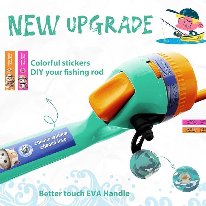Kids Fishing Pole, Telescopic Fishing Rod, Toddler Collapsible Fishing Rod and Reel Combo with Tackle Box, Fishing Line, Bobber, and Soft Lures for Boy, Girl, Youth, Beginner, Over 4 Years Old