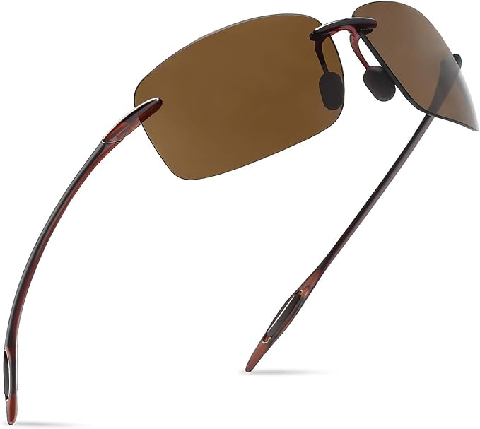 JULI Sports Sunglasses for Men Women Tr90 Rimless Frame for Running Fishing Golf Surf Driving MJ8009