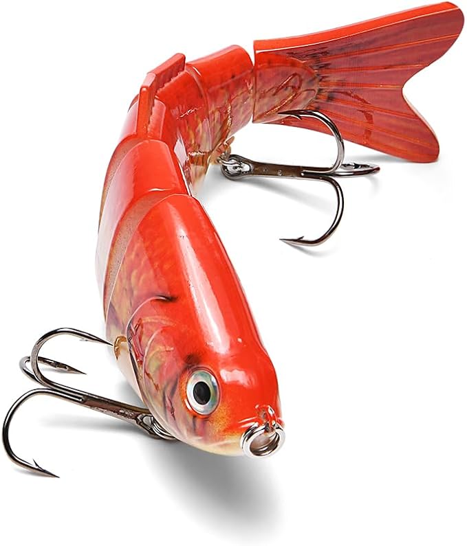 Large Multi Jointed Fishing Lures Bait,Big Giant Fishing Bass Lures,Crankbaits Swimbaits with Treble Hook