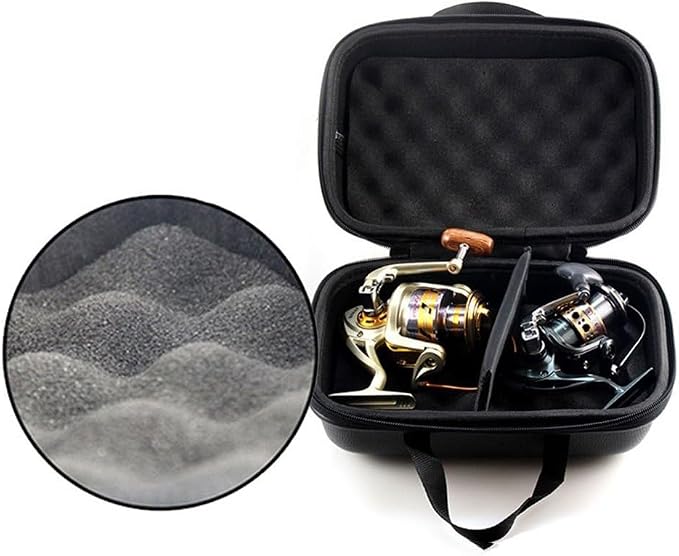 Fishing Reel Bag, Portable Shockproof Waterproof Fishing Reel Protective Case for Baitcasting Drum Spinning Raft Reels(Inner size: 5.51 * 5.51 * 2.76inches)