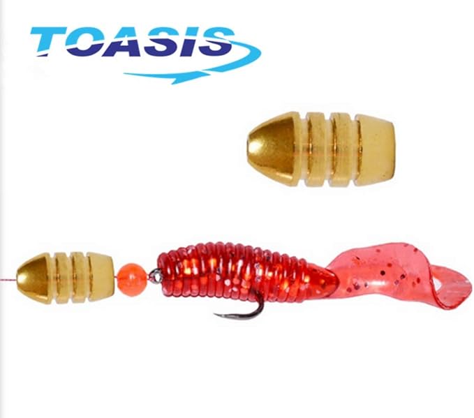 Toasis Brass Fishing Weight Texas Carolina Rig Fishing Bullet Sinker Set Assorted Size