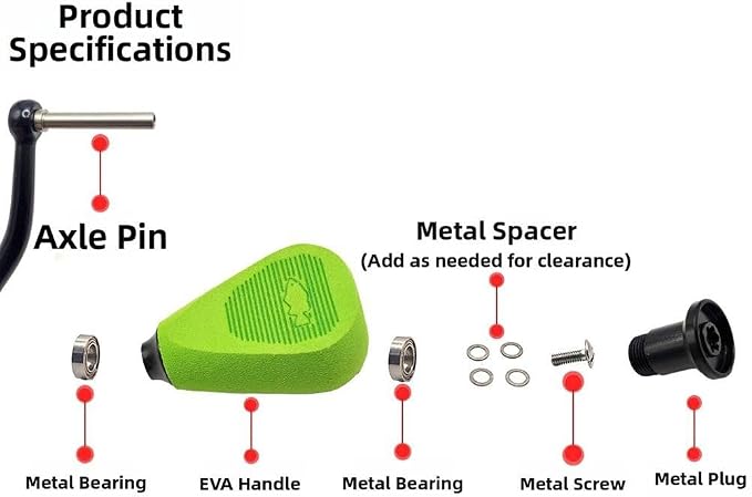 EVA Fishing Reel Knobs Compatible with for Daiwa DRT CQ200 Tatula 300For for Antares for Exsence for Stradic, Modified Giant Thunder Strong Handle Grips with Bearings and Hex Wrench