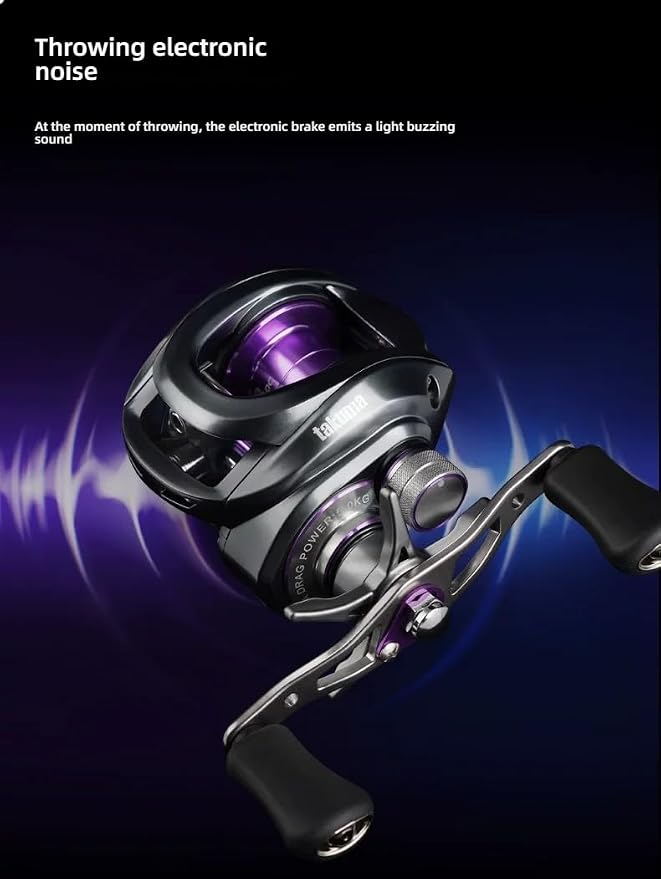 Electronic Brake baitcasting Reel Takuma P1DC Electronic Intelligent Brake Baitcasting, Self-Powered with Gear Infinite Sensing Adjustment, Digital Control smart Lure Fishing Lure Reel