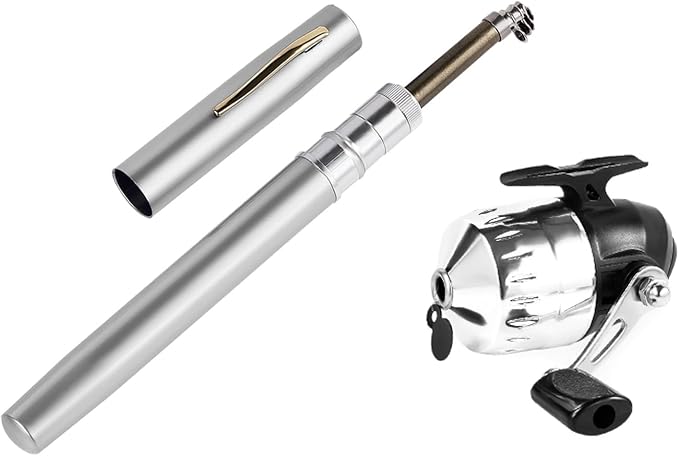 Pen Fishing Rod and Reel Combo Pocket Fishing Rod Telescopic 39in/55in/63in+Spinning Reel, Mini Fishing Pole Kit Ultralight for Traveling Fishing