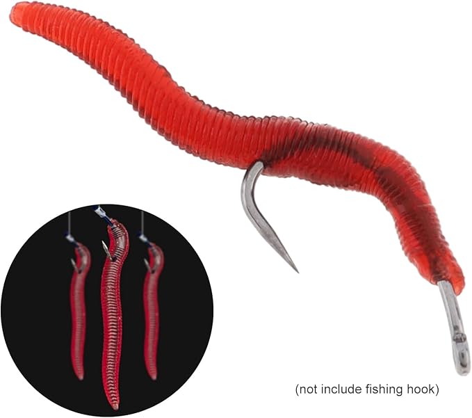 150pcs Soft Fishing Lures Baits, Trout Worm Earthworm Bait Lifelike Fake Worm, Plastic Lifelike Fake Earthworm (1.57 inch)