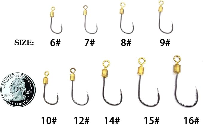 Fishing Hook with Leader,5 Hooks Fishing Rig-7 Strands Nylon Coated Fishing Leader with Swivle,Snap,Hooks