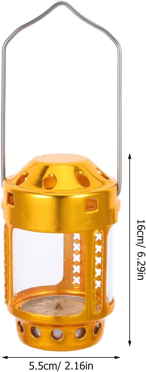 Toddmomy Candle Lantern: Portable Aluminum Alloy Camping Lantern Vintage Tea Light Design Hanging Lamp for Night Fishing Outdoor Adventures and Family Camping
