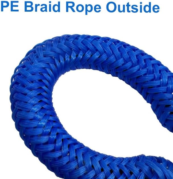 Boat Bungee Dock Lines, Mooring Rope for Docking with Loop, Boat Ropes, Boat Accessories, Quick and Easy Dock for PWC, Kayak, Seadoo, WaveRunner, Pontoon, Bass Boat (Blue)