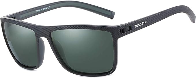 ZENOTTIC Polarized Sunglasses for Men Lightweight TR90 Frame UV400 Protection Square Sun Glasses