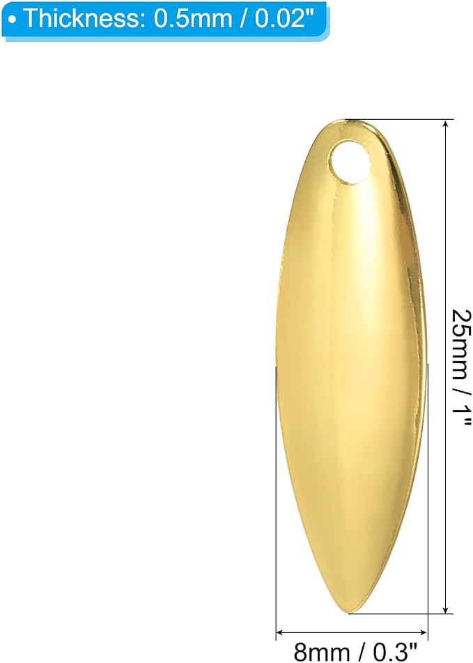 PATIKIL Fishing Lure Blades Willowleaf Lure Making for DIY Bait