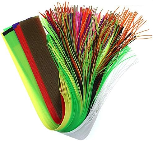 GREATFISHING 10pcs Mix Color 40 Strands/Pack 30CM Length Micro Silicone Rubber Skirts for Soft Worm Trout Fly Legs Fishing Jig Lure Skirts Fly Tying Material