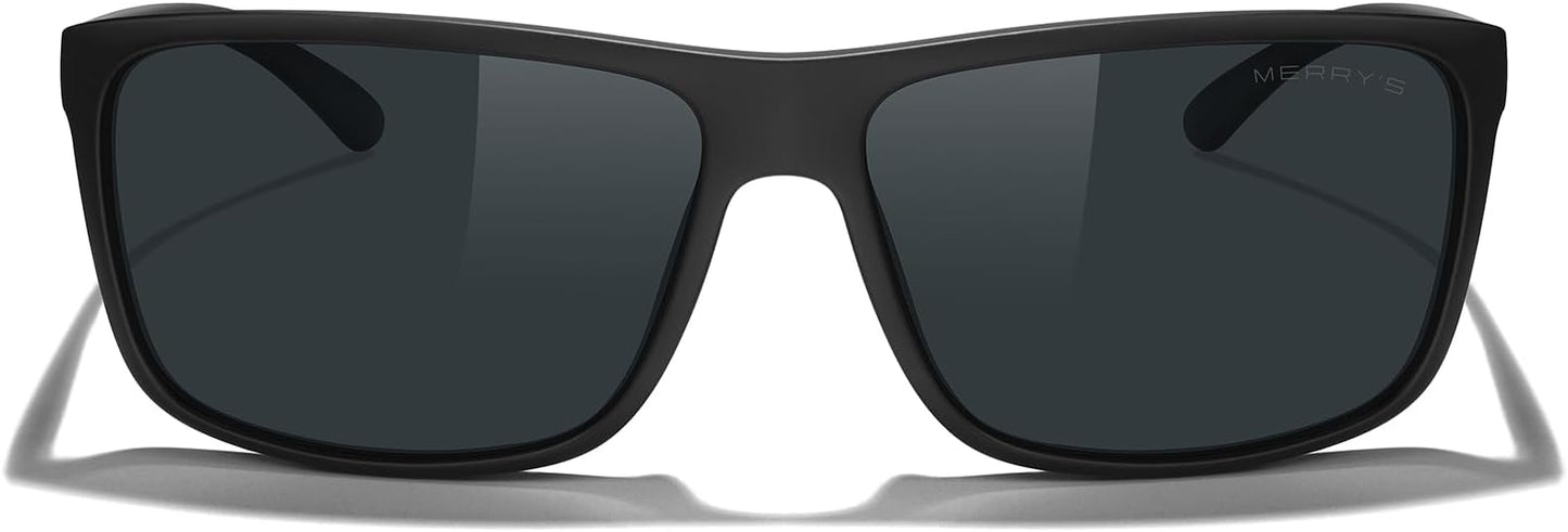 MERRY'S Rectangular Polarized Sports Sunglasses for Men Women Cycling Driving Fishing UV400 Protection S8225