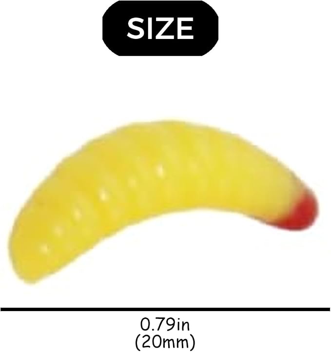200pcs Realistic Soft Plastic baits, Soft Artificial Bread Worm Bait, Fake Maggot Fake Worms Bait, Suitable for Artificial Bread Worm baits of red Fish and sea bass