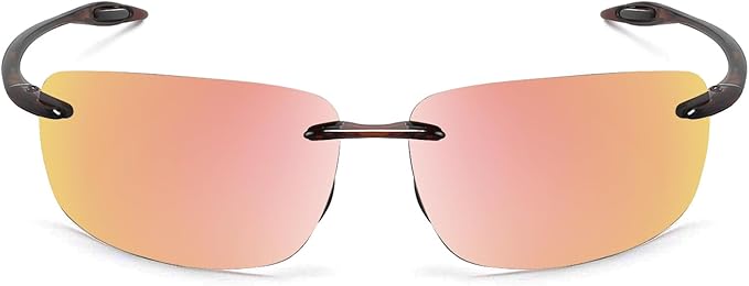 JULI Sports Sunglasses for Men Women Tr90 Rimless Frame for Running Fishing Golf Surf Driving MJ8009
