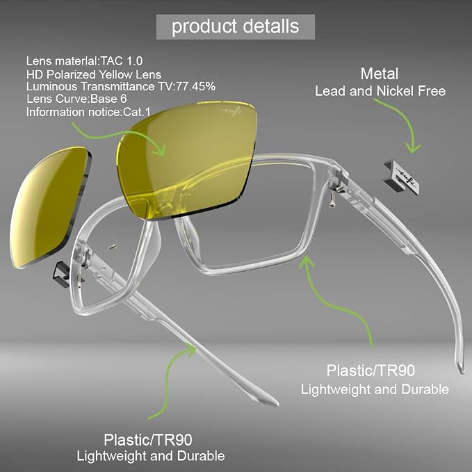 INFI Fishing Polarized Sunglasses for Men Driving Running Golf Sports Glasses Square UV Protection Designer Style Unisex