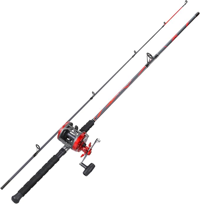 Sougayilang Progressive Glass Fishing Pole Conventional Reel Combo Medium Heavy for Catfish Salmon and Steelhead-7'0"