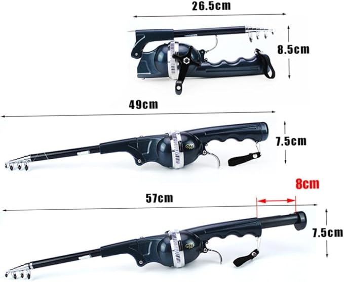 Portable Pocket Fishing Rod & Pole - Collapsible Telescopic Design, Ultra-Compact Foldable Fishing Gear for Travel/Hiking/Backpacking