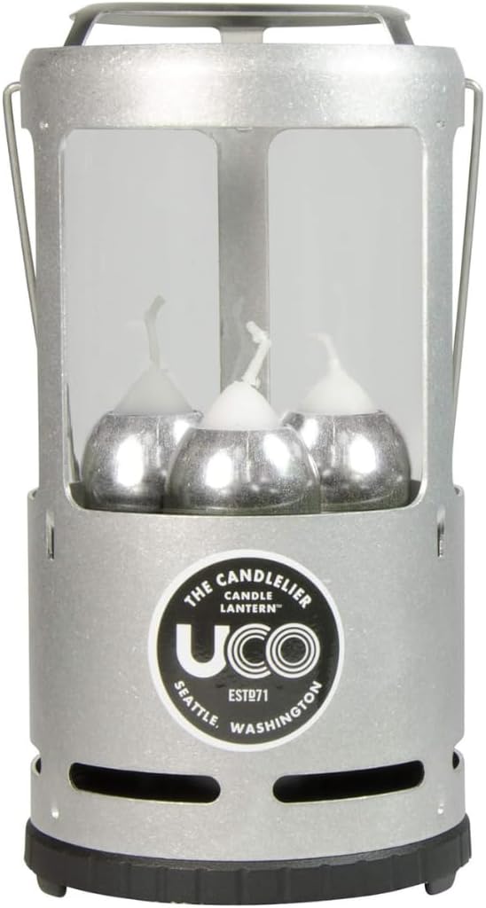 UCO Candlelier Candle Lantern, Candle Lanterns for Real Candles, Perfect Outdoor Gear for Camping or for Power Outages, Includes 3 Long Burning Candles