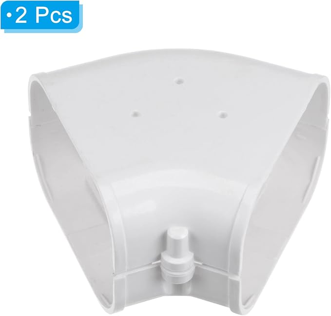 PATIKIL 4" PVC Decorative Line Cover, 2 Pack 45°Elbow Tubing Parts Accessories for Air Conditioner Central AC Heat Pump, White